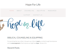 Tablet Screenshot of hopeforlifeonline.com